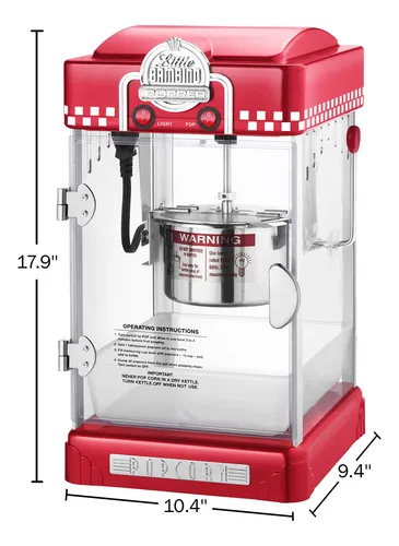 Máquina De Palomitas Gran Compañía 2.5 Oz Retro Roja