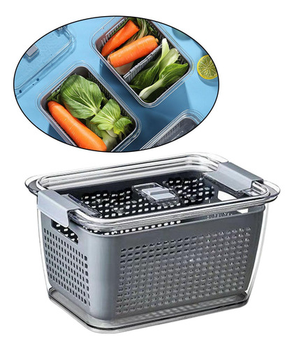 Cajas De Almacenamiento De Frigorífico Organizador De Gris
