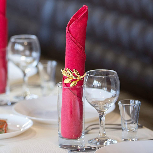 20 Servilletas De Hojas De Metal Para Decoración De Mesa