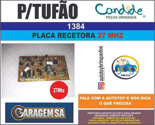 Tufão 1384 - Garagem Sa  - Placa Receptora 7.2v   27mhz