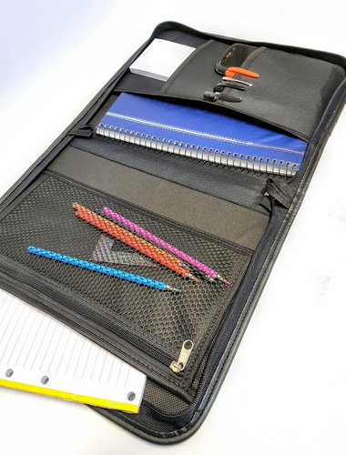 Pasta A4 Feminina Porta Caderno Com Zíper 4 Argolas