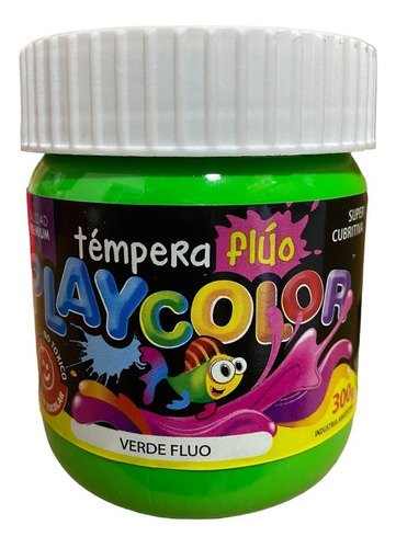 Tempera Fluo Escolar Playcolor 300 Grs  Por Unidad