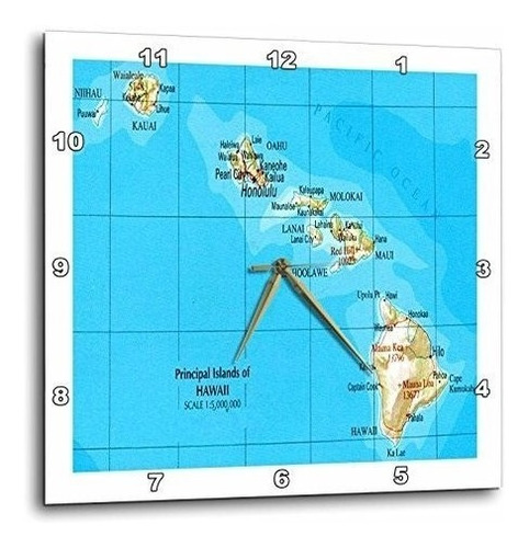 Florene Decoracion Ii  Mapa De Islas Hawaianas  Relojes De P