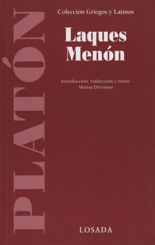 Laques/ Menon - Griegos Y Latinos, de Platón. Editorial Losada, tapa blanda en español, 2008