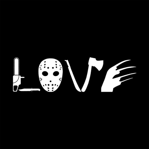 Adesivo De Parede 190x52cm - Love Amor Terror Cinema Horror