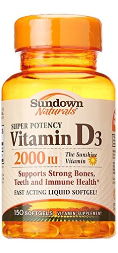 Sundown, Vitamina D-2000 Iu Softgels, 150 Ct