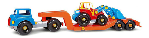 Brinquedo Infantil Didático Carreta C/ Trator - Poliplac Sor Cor Sortido