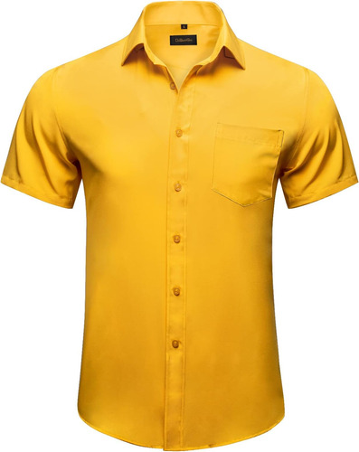 Dibangu Camisas Amarillas Para Hombres Camisa De Vestir De M