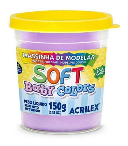 Massinha Modelar Soft Baby Colors Pote 150g - Lilás Bebê