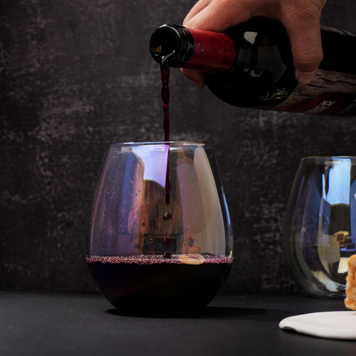 Juego De 4 Copas De Vino Iridiscentes Sin Tallo, Copa De Vin