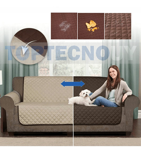 Imagen 3 de 6 de Cubre Sofa Sillon Protector Reversible 3 Cuerpos Cobertor ®