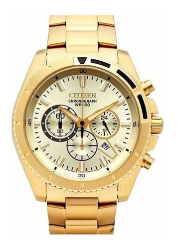 Imagen 1 de 4 de Reloj Hombre Citizen Dorado An8012 Crono Acero Wr 100 Promo