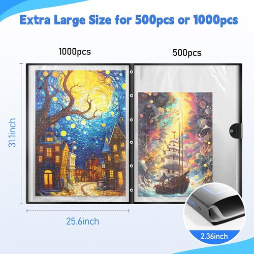 All4jig Carpeta Extra Grande Para Guardar Puzzles...