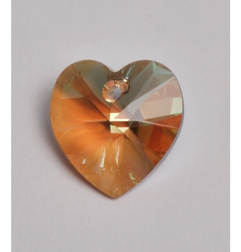 Dije Cristal Corazon 10mm Plata 925 Colores Vrs Encontralos Light Colorado Topaz