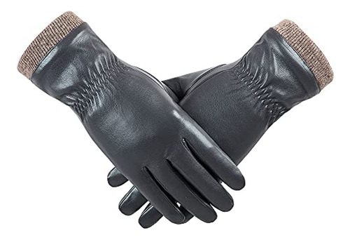 Redess Guantes De Cuero De Invierno Para Mujer, Guantes Cáli