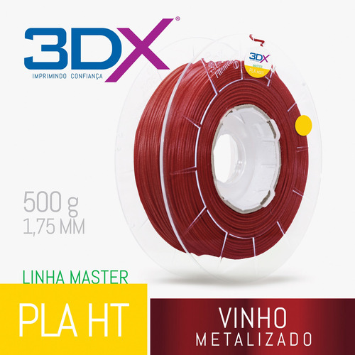 Filamento Pla Ht 500g 1,75 Vinho Metal