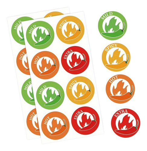 80pcs Adesivos Apimentados Com Rótulos De Comida Picante