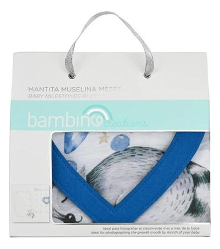 Bambino - Mantita Muselina Meses Blanco Mapache