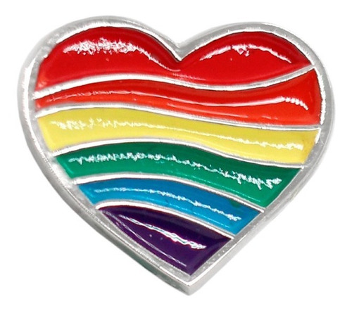 Pin Broche Metálico Corazón Orgullo Lgbtiq+