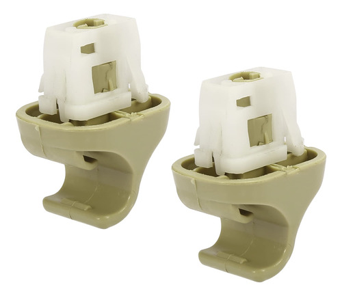 2 Pieza Plastico Beige Para Visera Solar Automovil Soporte