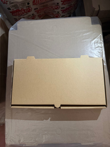 Cajas Cartón Microcorrugado Media Pizza 32x17.5x4.5cm 200 U Marrón Claro