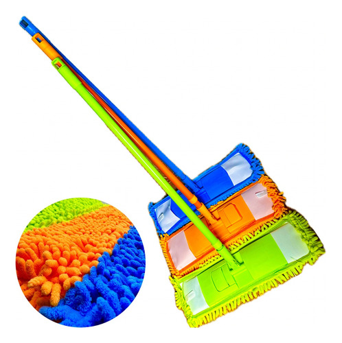 4 Trapeador Mop De Microfibra Rectangular Piso Sacudidor
