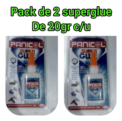 Pack De 2 Super Glue En Frascos De 20gr C/u Super Pegamento