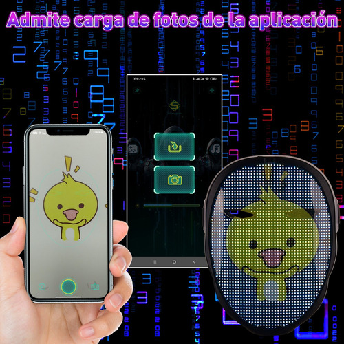 Máscara Led Bluetooth Halloween Cosplay Con Adultos Y Niños