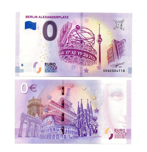 Alemania Billete 0 Euro Alexanderplatx Berlin Sin Circular