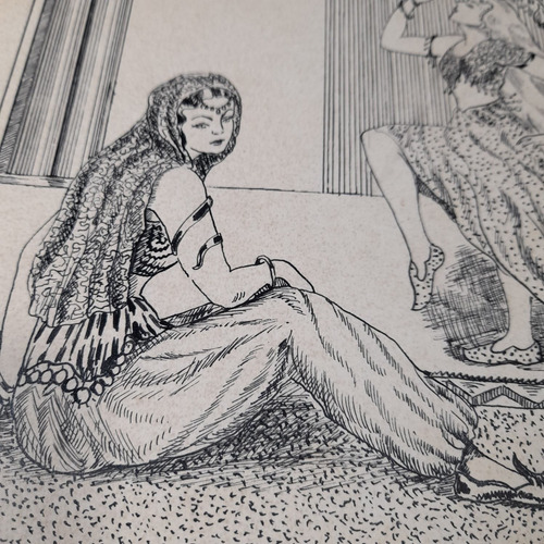 Imagem 4 de 8 de Pintura Desenho Bico De Pena Nanquim Datado 1953 Antigo