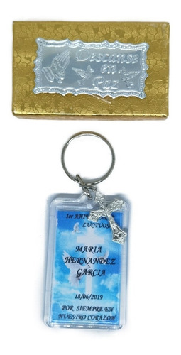 Recuerdo De Novenario Llavero Acrilico Cristo 6 Pz +eg6