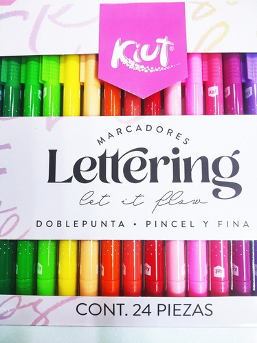 Marcadores Doble Punta Pincel Liner Lettering 24 Unidades 