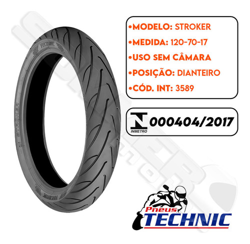 Pneu Dianteiro Kawasaki Zephyr 750/ Zr-7 120-70-17 Technic