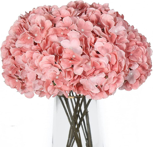 Hortensias Artificiales 1 Ramo -5flores-diam16cm Rosa Claro