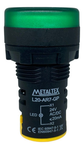 Indicador Sinaleiro Verde 22mm Ip65 24vcc/vca