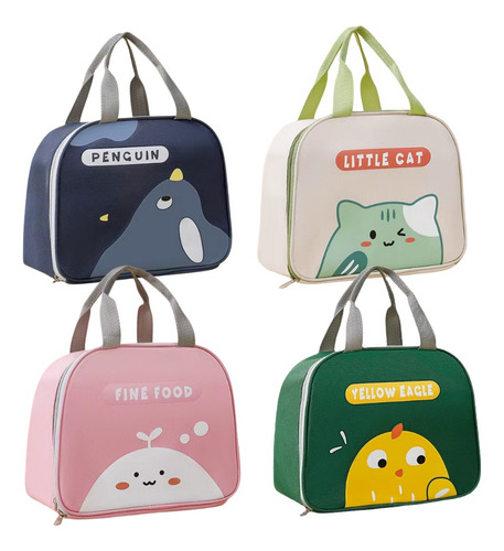 Bolso Lunchera Infantil Térmica Vianda Escolar Bebes Niños Verde Bolso Lunchera Caritas