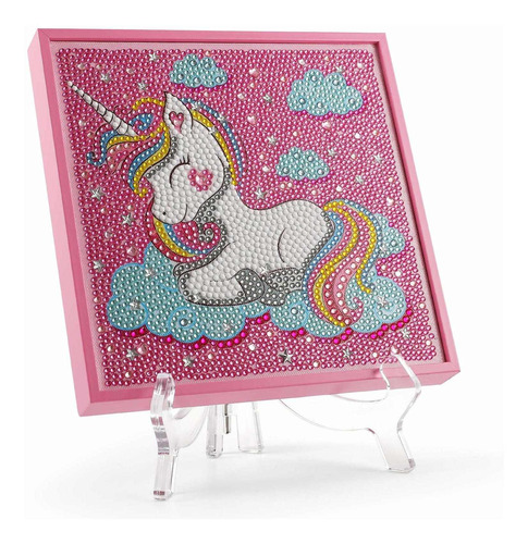 Pintura De Diamante 5d De Unicornio Para Niños Con Marco De 