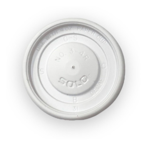 100 Tapa Plana Blanca 36r Para Vaso Encerado Blanca 6oz