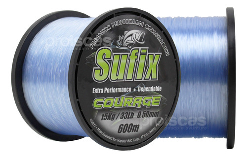 Linha Rapala Sufix Courage Mono Flexível 600m 0.30mm Azul