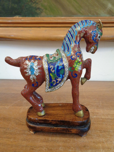 Imagen 5 de 10 de Antiguo Caballo De Bronce Esmaltado Cloisonne