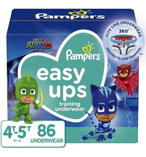 86 Pañales Pampers Easy Ups T4 T5 - Unidad a  Tamaño 4T & 5T