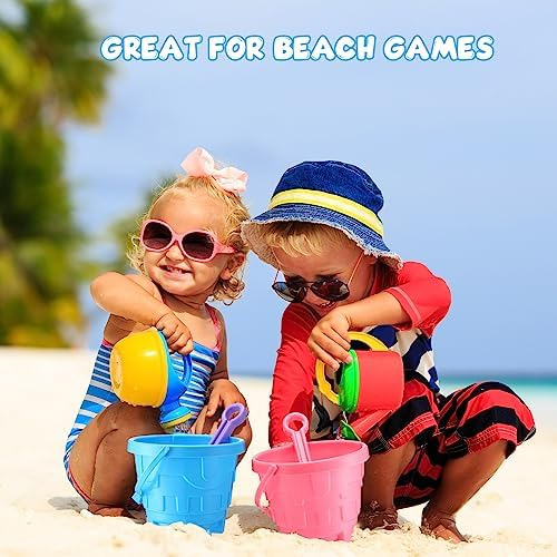 24 Juegos De Cubos De Playa Para Niños Con Palas, Castillo D