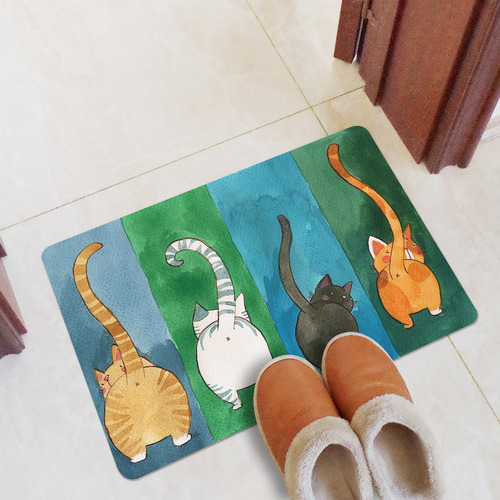 Felpudo Antideslizante De Bienvenida Con Diseño De Gato Para