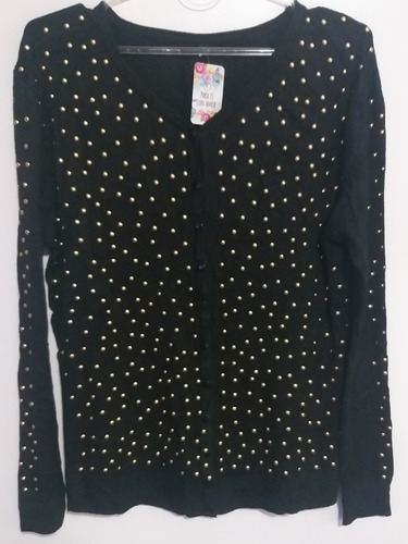 Saco Cardigan Nuevo Tipo Wanama Apliques En Frente Y Mangas