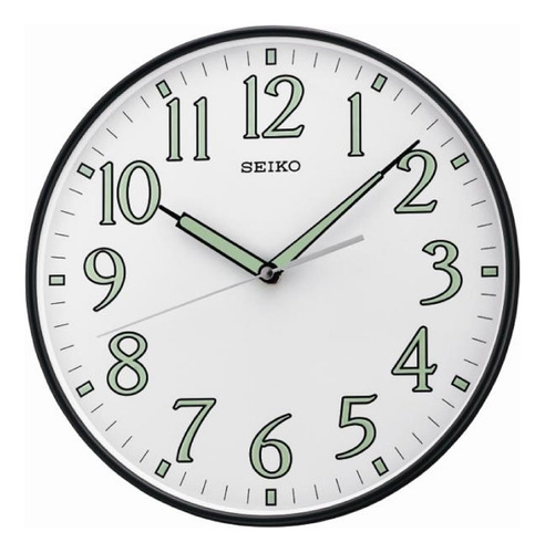 Reloj De Pared Numerado Luminoso Enmarcado Negro De 12 Pulga