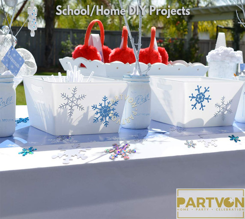 Confeti De Navidad Copos De Nieve Plateados 1500 Unidades