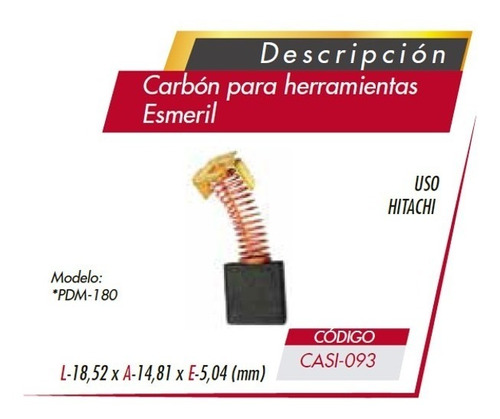 Carbon Esmeril Manual Pdm-180 Hitachi  Casi-093