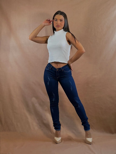 Imagen 8 de 10 de Jeans Stretch Para Damas Azules Marca Isle