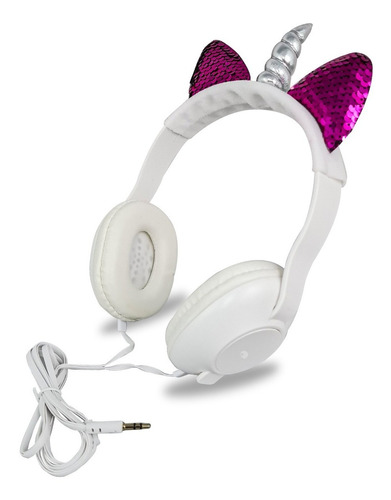 Auriculares De Unicornio Cableado Arcoíris Infantil Niña