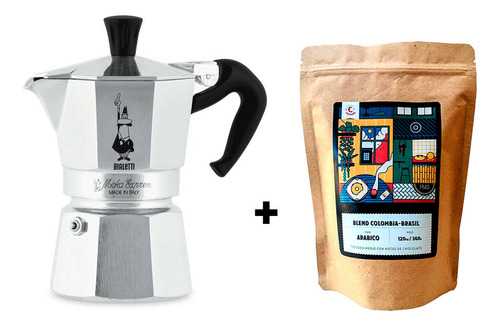 Cafetera Italiana Bialetti Moka Expres 6 Tazas + Cafe Gratis